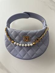 Kitlife Chanel Pouch Purple Grained Calfskin Imitation Pearl Gold Tone Metal 19x20x4cm  - 1