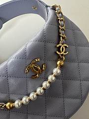 Kitlife Chanel Pouch Purple Grained Calfskin Imitation Pearl Gold Tone Metal 19x20x4cm  - 5