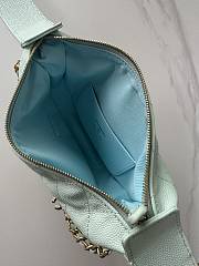 Kitlife Chanel Pouch Blue Grained Calfskin Imitation Pearl Gold Tone Metal 19x20x4cm - 5