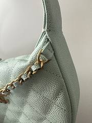 Kitlife Chanel Pouch Blue Grained Calfskin Imitation Pearl Gold Tone Metal 19x20x4cm - 4