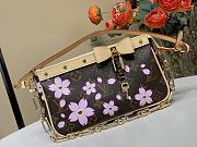 Kitlife Louis Vuitton x TM Pochette Accessoires Bag Cherry Blossom Monogram Canvas Brown M13666 22x13x4cm - 1