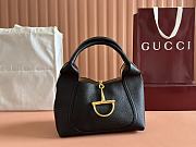 Kitlife Gucci Softbit Top Handle Bag Black Leather 752356 18.5x16.5x7.5cm - 1
