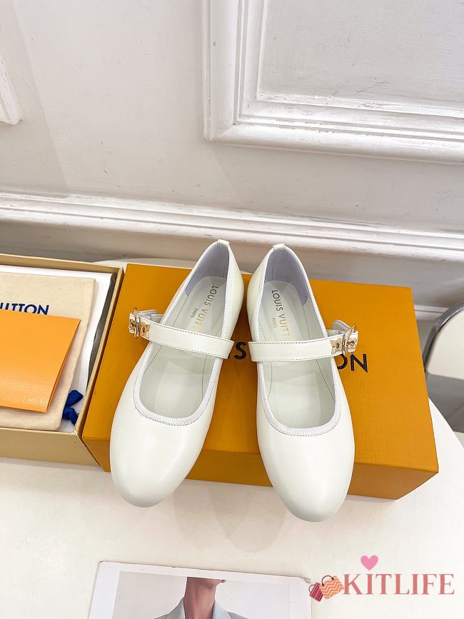 Kitlife Louis Vuitton X TM Romy Ballet Shoes White - 1