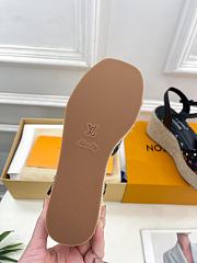 Kitlife Louis Vuitton X TM Wedge Sandals Black Multicolor - 5