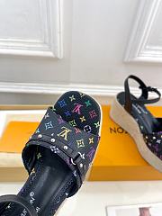 Kitlife Louis Vuitton X TM Wedge Sandals Black Multicolor - 4