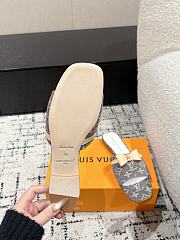 Kitlife Louis Vuitton x TM Square Toe Open Toe Flip Flops Brown Denim - 6
