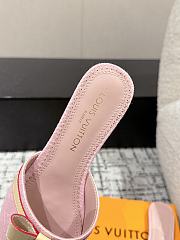 Kitlife Louis Vuitton x TM Square Toe Open Toe Flip Flops Pink Denim - 2