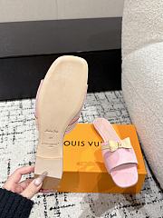 Kitlife Louis Vuitton x TM Square Toe Open Toe Flip Flops Pink Denim - 3
