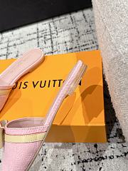 Kitlife Louis Vuitton x TM Square Toe Open Toe Flip Flops Pink Denim - 5