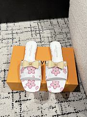 Kitlife Louis Vuitton x TM Square Toe Open Toe Flip Flops Cherry White - 1