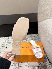 Kitlife Louis Vuitton x TM Square Toe Open Toe Flip Flops Cherry White - 5