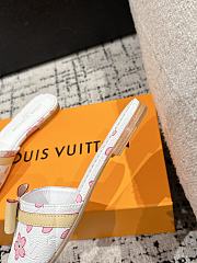 Kitlife Louis Vuitton x TM Square Toe Open Toe Flip Flops Cherry White - 3