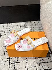 Kitlife Louis Vuitton x TM Square Toe Open Toe Flip Flops Cherry White - 2
