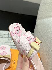 Kitlife Louis Vuitton x TM Square Toe Open Toe Flip Flops Cherry Pink - 6