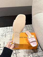 Kitlife Louis Vuitton x TM Square Toe Open Toe Flip Flops Cherry Pink - 3