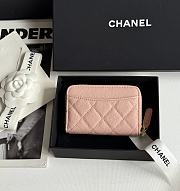 Kitlife Chanel Classic Quilted Zip Coin Purse Pink 7.5x11x2cm - 5
