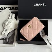 Kitlife Chanel Classic Quilted Zip Coin Purse Pink 7.5x11x2cm - 4