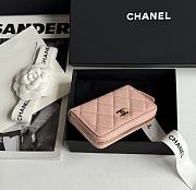 Kitlife Chanel Classic Quilted Zip Coin Purse Pink 7.5x11x2cm - 2
