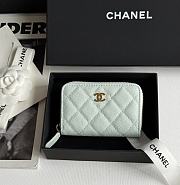 Kitlife Chanel Classic Quilted Zip Coin Purse White 7.5x11x2cm - 1