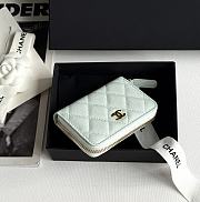 Kitlife Chanel Classic Quilted Zip Coin Purse White 7.5x11x2cm - 6