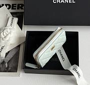 Kitlife Chanel Classic Quilted Zip Coin Purse White 7.5x11x2cm - 5