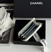 Kitlife Chanel Classic Quilted Zip Coin Purse White 7.5x11x2cm - 4