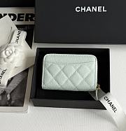 Kitlife Chanel Classic Quilted Zip Coin Purse White 7.5x11x2cm - 2