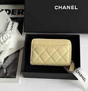 Kitlife Chanel Classic Quilted Zip Coin Purse Yellow 7.5x11x2cm - 4