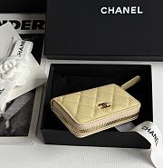 Kitlife Chanel Classic Quilted Zip Coin Purse Yellow 7.5x11x2cm - 5