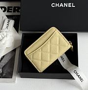 Kitlife Chanel Classic Quilted Zip Coin Purse Yellow 7.5x11x2cm - 3