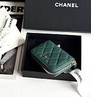 Kitlife Chanel Classic Quilted Zip Coin Purse Green 7.5x11x2cm - 5