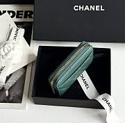 Kitlife Chanel Classic Quilted Zip Coin Purse Green 7.5x11x2cm - 2