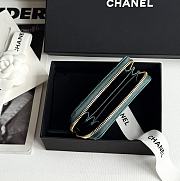 Kitlife Chanel Classic Quilted Zip Coin Purse Green 7.5x11x2cm - 3