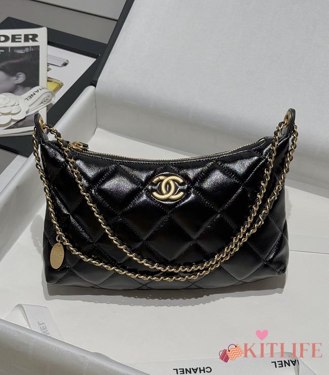 Kitlife Chanel 25S Dumpling Bag Black 25x15x5.5cm - 1