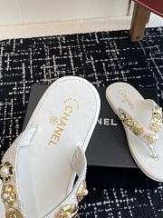Kitlife Chanel White Thongs Tweed & Metal - 3
