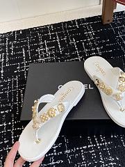Kitlife Chanel White Thongs Tweed & Metal - 5