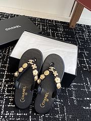 Kitlife Chanel Black Thongs Tweed & Metal - 4