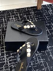 Kitlife Chanel Black Thongs Tweed & Metal - 6