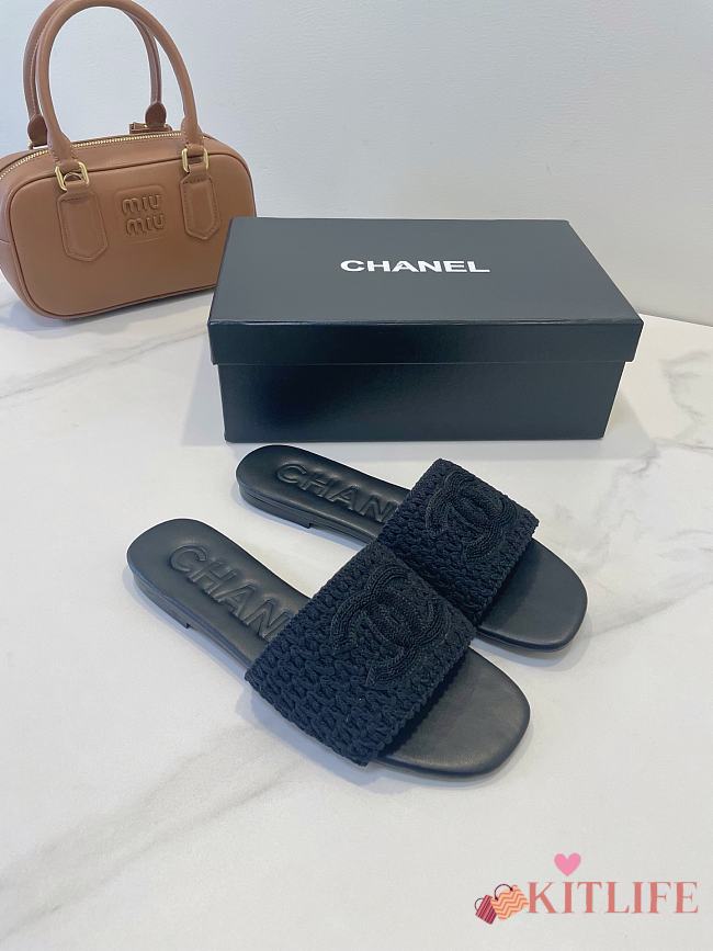 Kitlife Chanel CC Logo Mules Black - 1