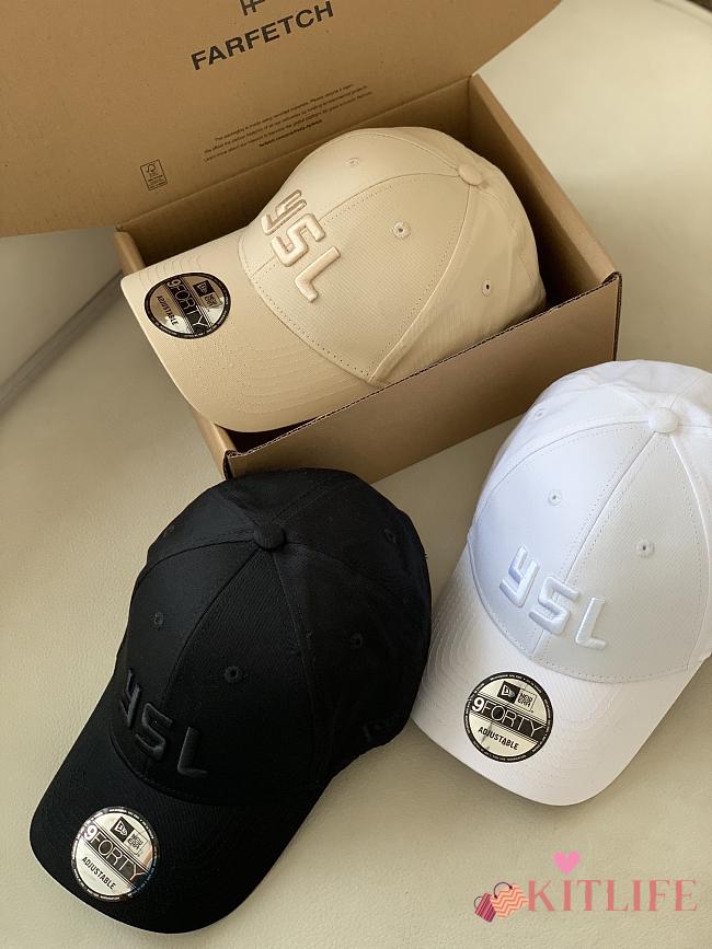 Kitlife Saint Laurent Baseball Cap in Black / White / Beige - 1