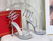Kitlife René Caovilla Margot Crystal Platform High Heels Silver - 1
