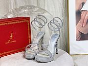 Kitlife René Caovilla Margot Crystal Platform High Heels Silver - 3
