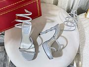 Kitlife René Caovilla Margot Crystal Platform High Heels Silver - 6
