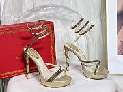 Kitlife René Caovilla Margot Crystal Platform High Heels Gold - 1