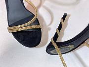 Kitlife René Caovilla Margot Crystal Platform High Heels Black & Gold - 3