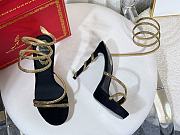 Kitlife René Caovilla Margot Crystal Platform High Heels Black & Gold - 5