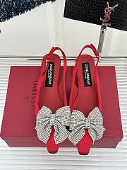 Kitlife Dolce & Gabbana Rhinestone Bow Sandals Red - 1