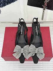 Kitlife Dolce & Gabbana Rhinestone Bow Sandals Black - 1