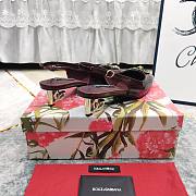 Kitlife Dolce & Gabbana Rhinestone Buckle Decorated Closed Toe Sandals Dark Brown  - 5