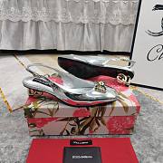 Kitlife Dolce & Gabbana Rhinestone Buckle Decorated Closed Toe Sandals Silver - 6